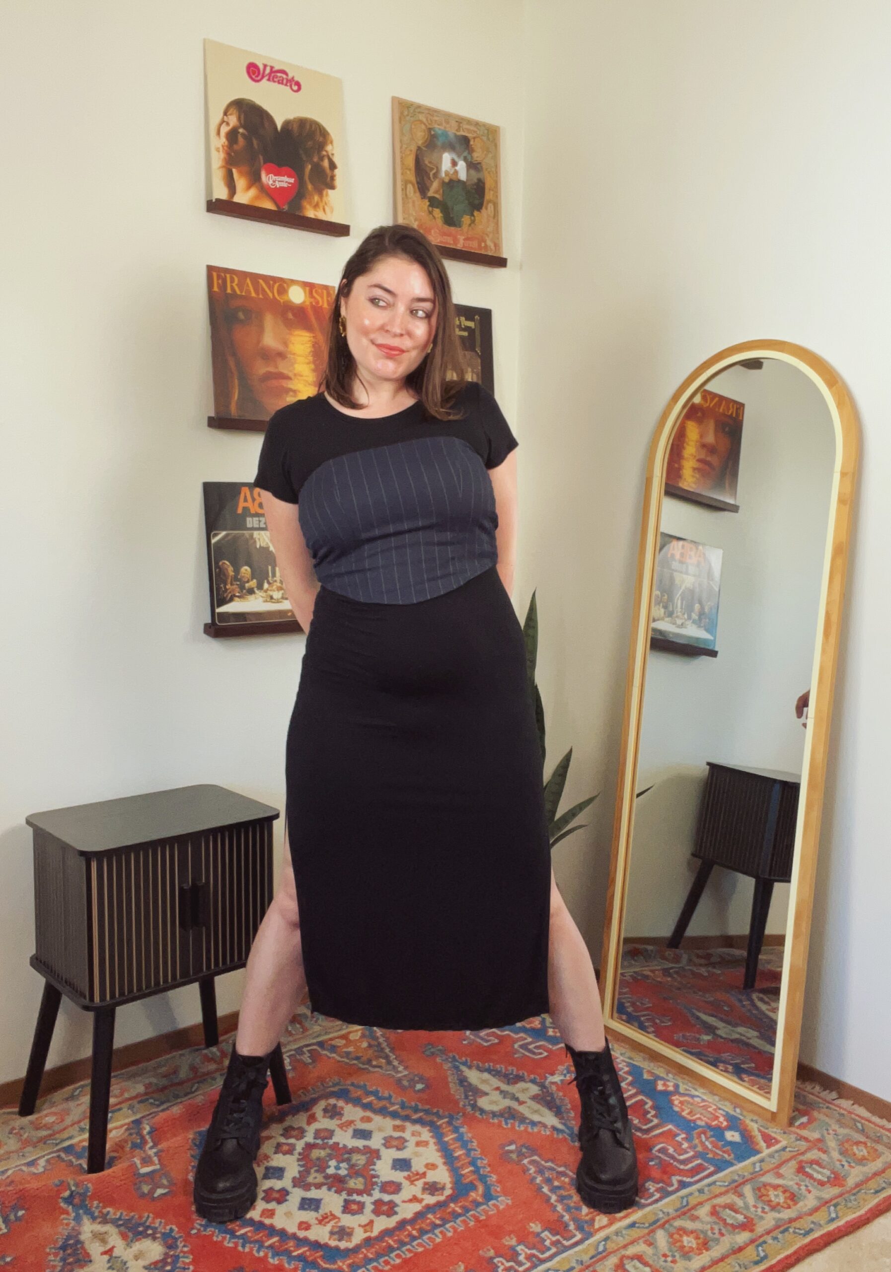 Add a New Element to Your Fit by Layering, Like This Corset Top + Dress