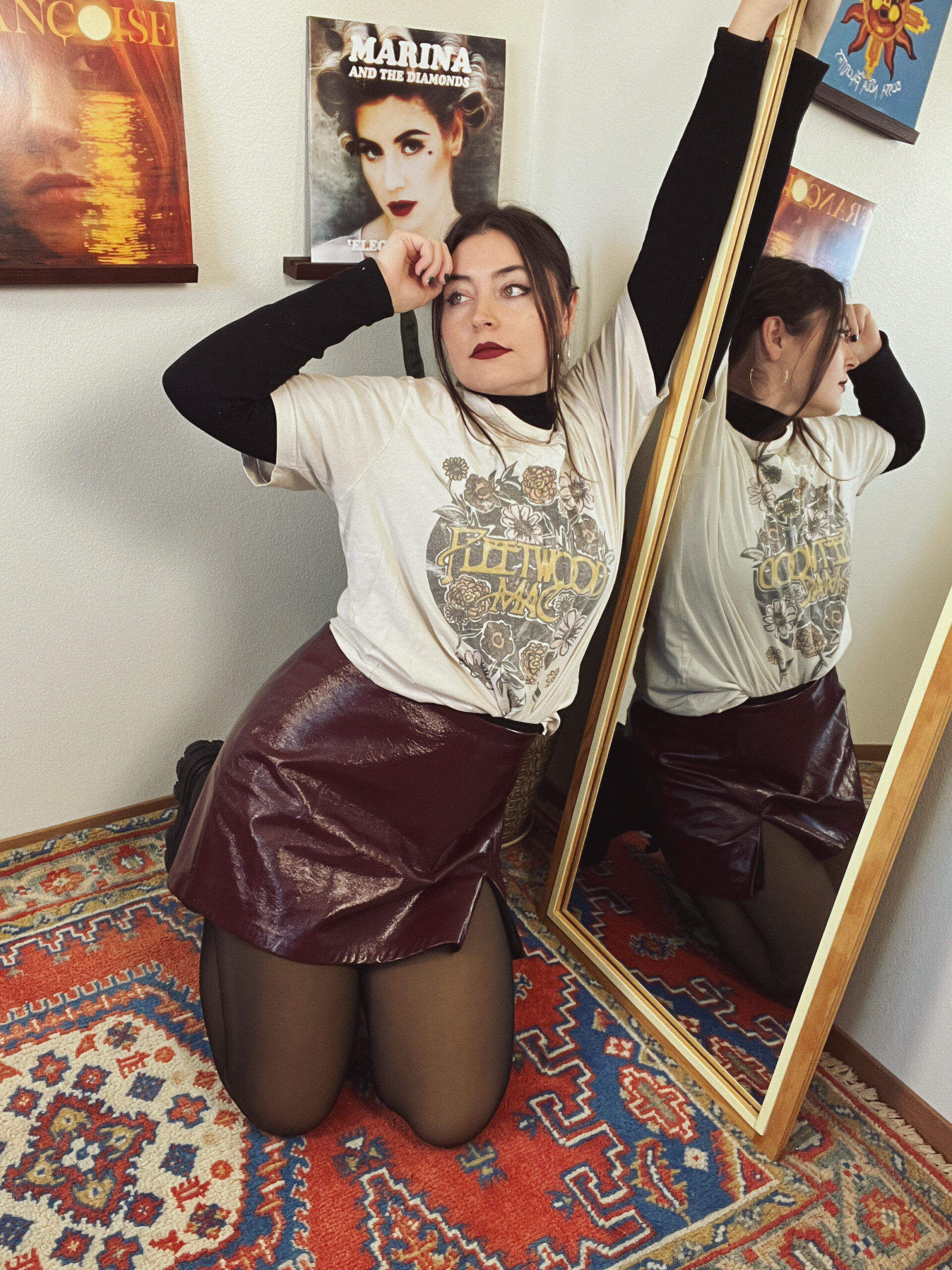 Grunge Girl in the Winter = Fleece Tights & Layers